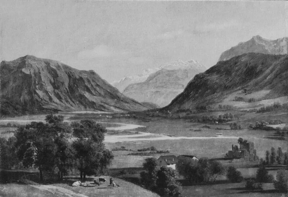 Mittelalterliche Wasserburg mit Wehranlage Mülenen