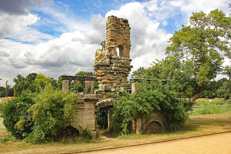 Ruins at Shugborough Hall to north of the house