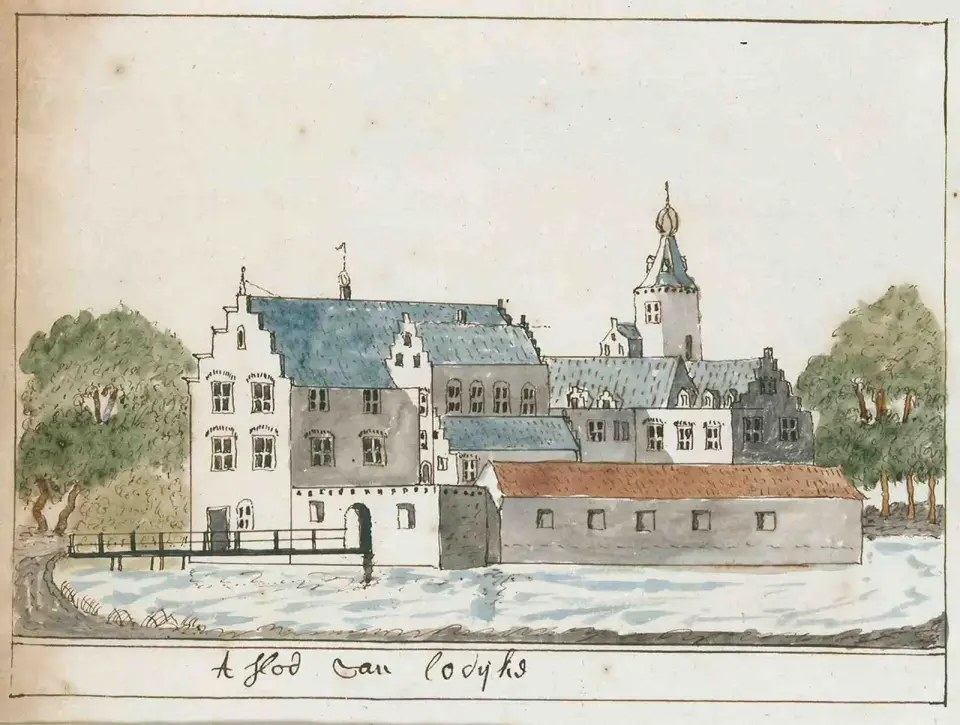 Bild: Andries Schoemaker / Gerrit Schoemaker / Cornelis Pronk / Abraham de Haen · Public domain Kasteel van Lodijke