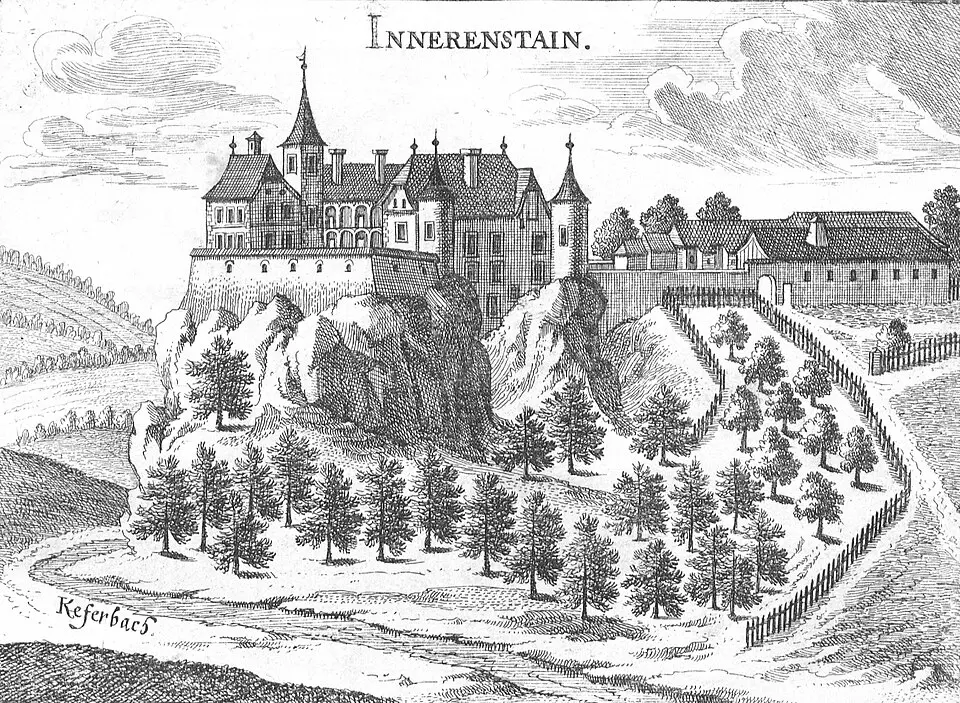 Immagine: Georg Matthäus Vischer · Public domain Schloss Innernstein