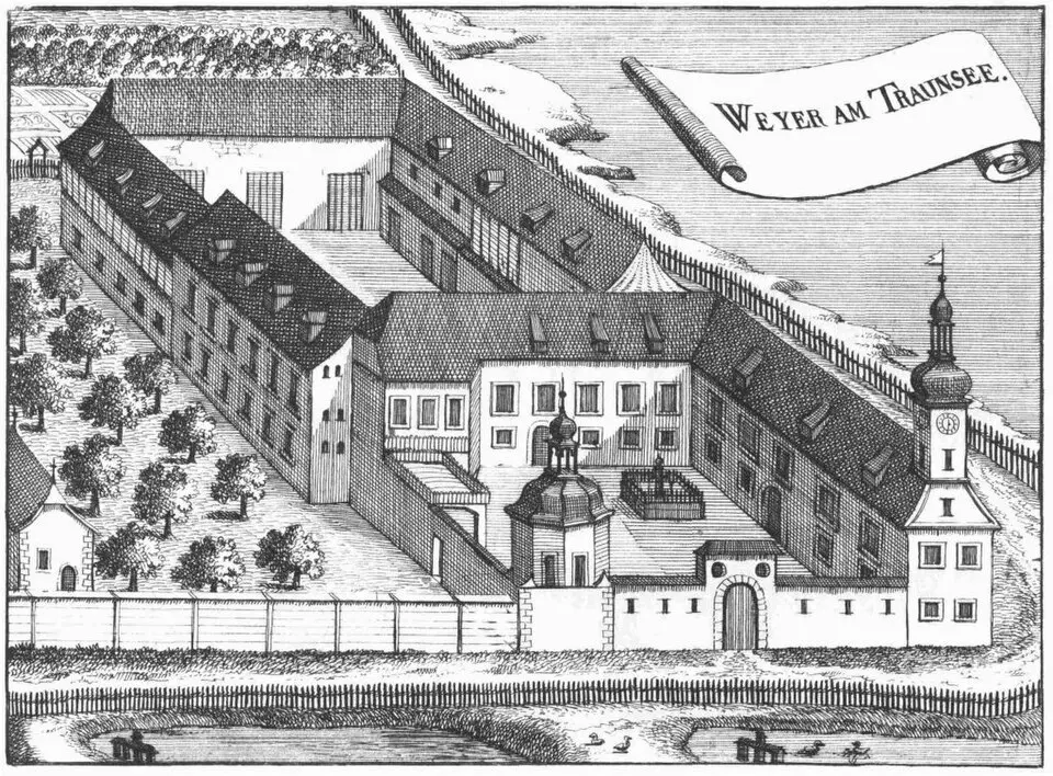 Obrázek: Georg Matthäus Vischer · Public domain Schloss Weyer