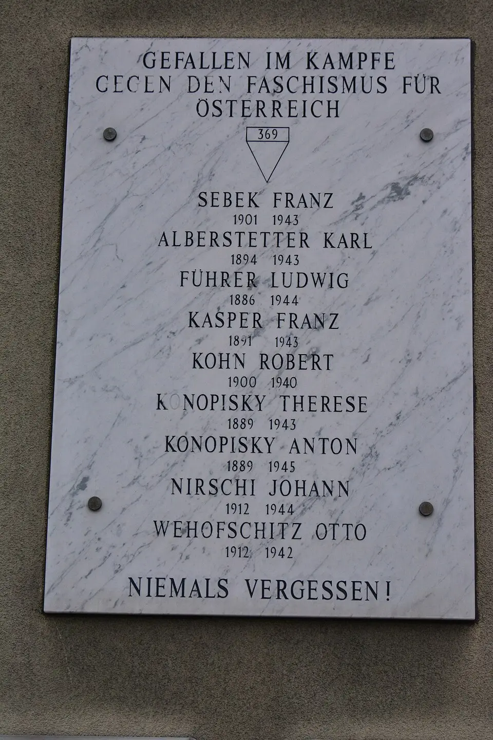Gedenktafel für NS-Opfer (Wien, Laaer-Berg-Straße 166)