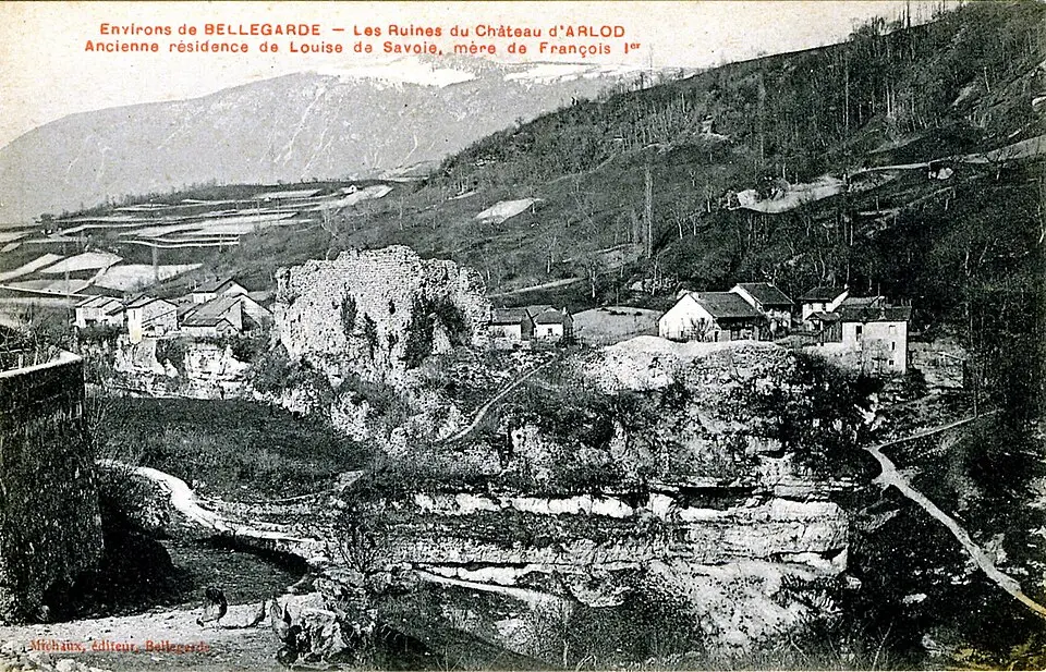 Bild: Auteur anonyme - éditeur Michaux (Bellegarde). début du xxe · Public domain château d'Arlod